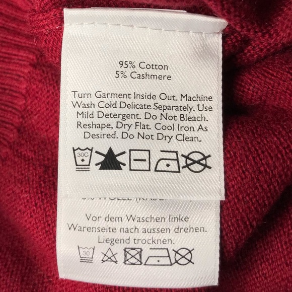 Eddie Bauer Pullover Sweater Red Cotton Cashmere V-Neck Collar Men’s Medium - Picture 11 of 11